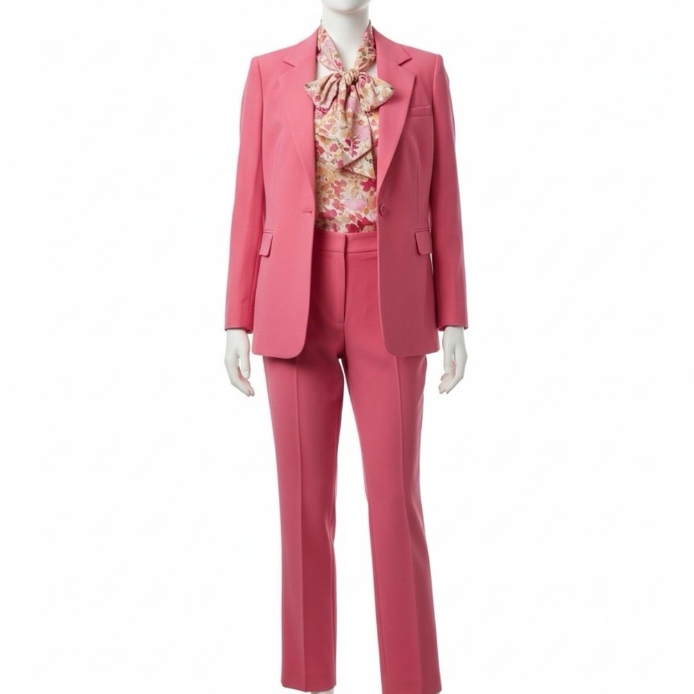 Bar III Pink Tailored Blazer with Straight-Leg Pants and Blouse 2X NWT